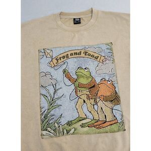 Frog and Toad Mens Crewneck Sweatshirt L Brown Cotton Blend Made in Pakistan